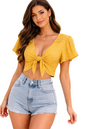Blusa Amarilla con puntos blancos talla S