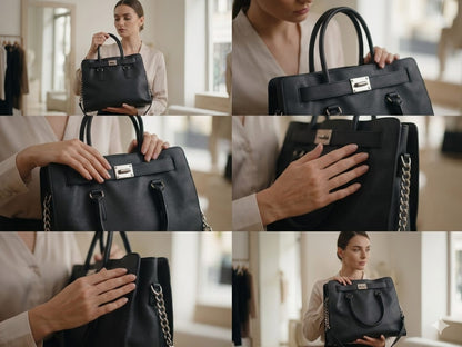 Michael Kors Black Leather Large Hamilton North South Tote