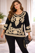 Embroidered Blouse, Gold Details