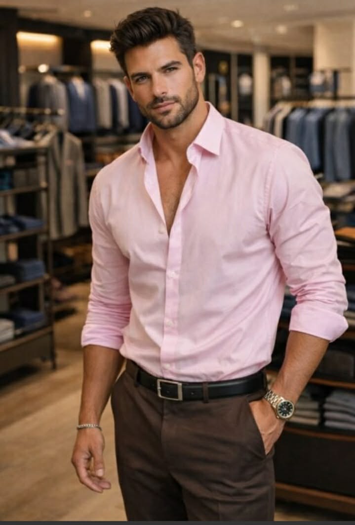Camisa Rosa de Hombre Talla M