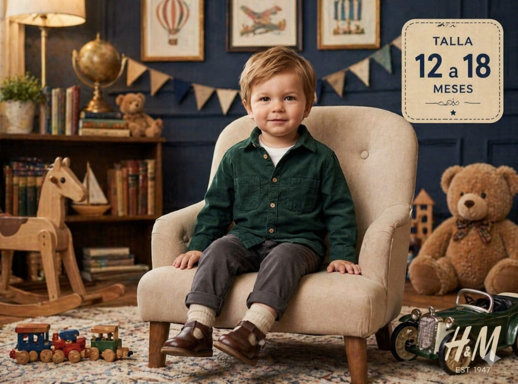 H&M Bottle Green Shirt 12-18 Months