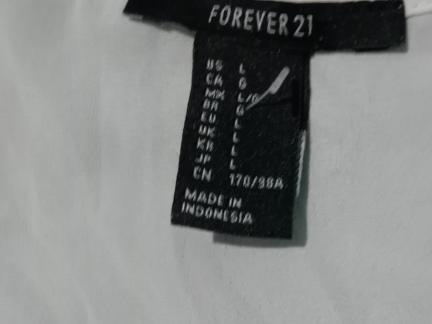 Blusa Blanca Forever 21 Talla L