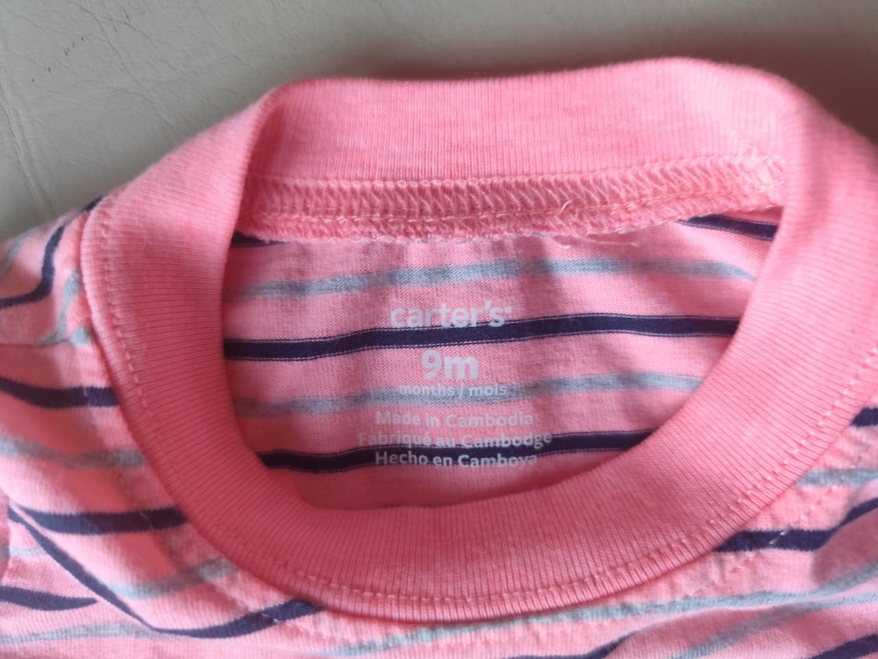 Playera Rosa Carters 9 Meses