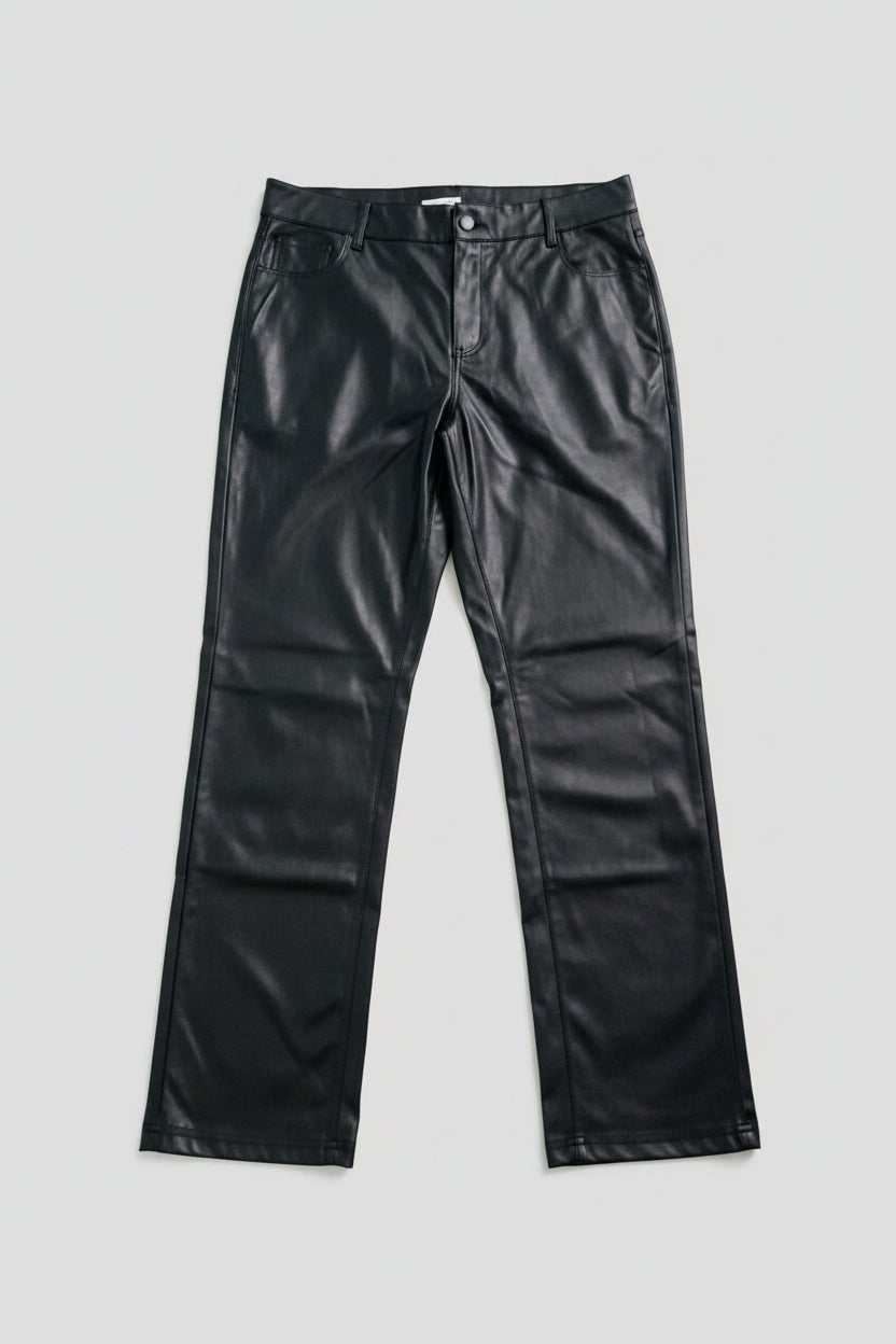 Pantalon Negro Piel Sintética Talla XL