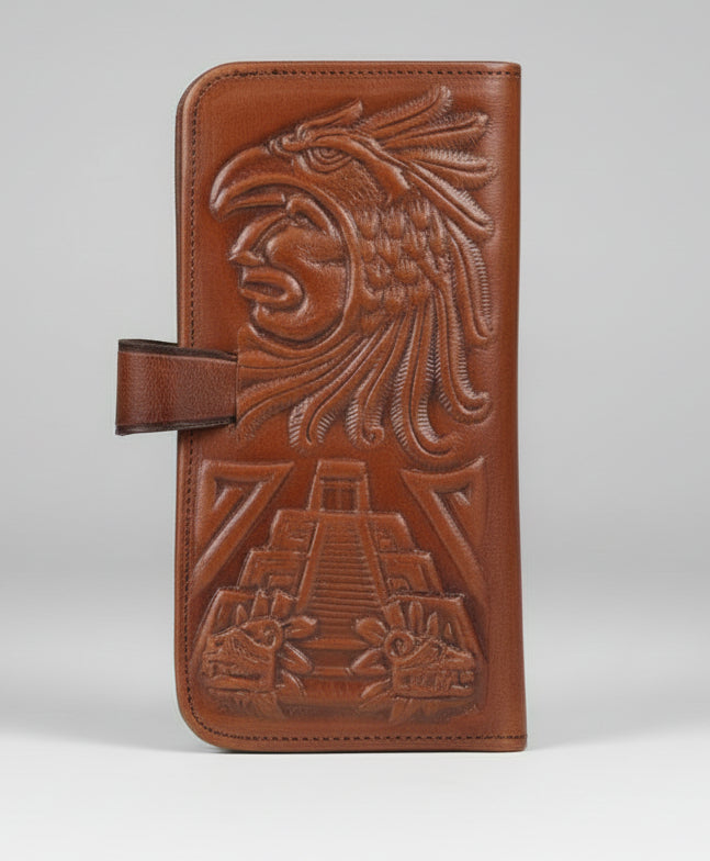 Cartera 100% Piel de Cerdo Repujado