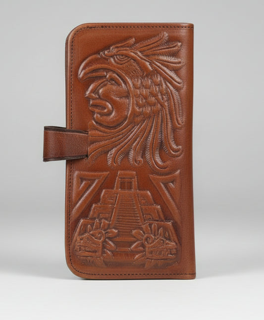 Cartera 100% Piel de Cerdo Repujado