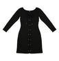 Vestido Negro Talla S, con Hoyuelos en la parte Frontal
