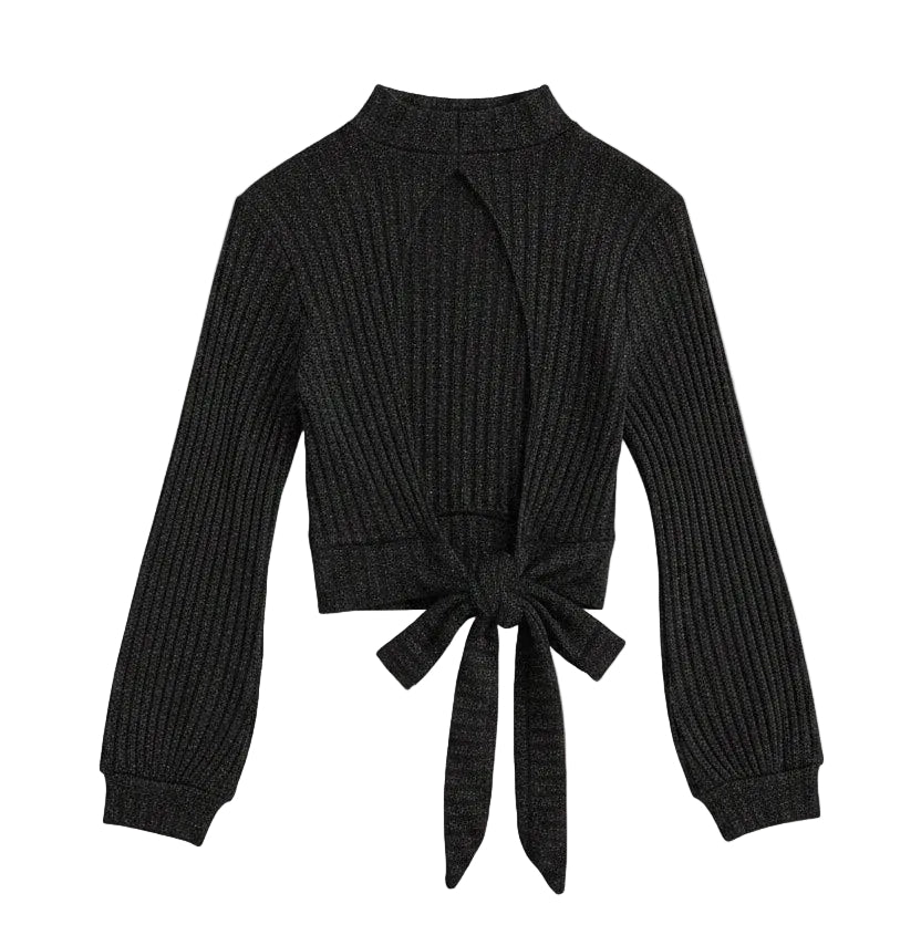 Blusa negra manga larga talla S