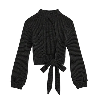 Blusa negra manga larga talla S