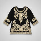 Embroidered Blouse, Gold Details