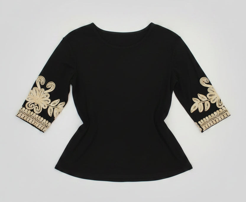 Embroidered Blouse, Gold Details