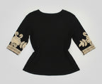 Embroidered Blouse, Gold Details