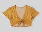 Yellow Blouse with white dots size S