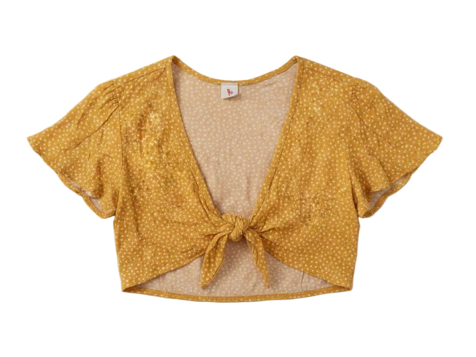 Blusa Amarilla con puntos blancos talla S