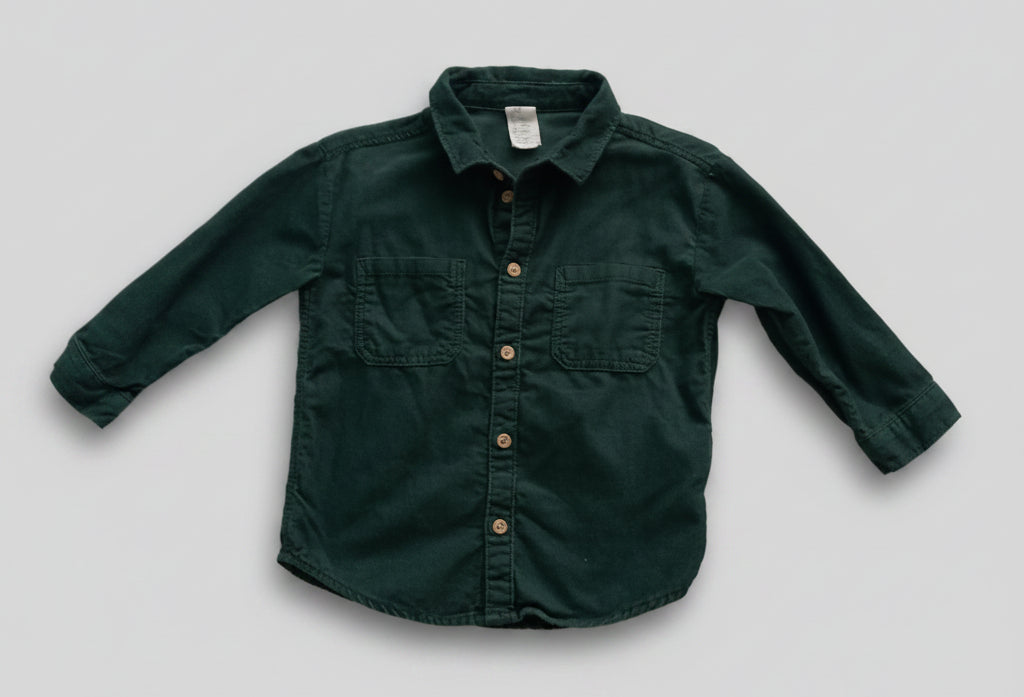 H&M Bottle Green Shirt 12-18 Months